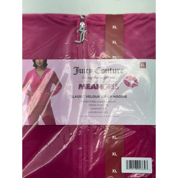 New Juicy couture, Los Angeles, CA mean girls classic velour zip up hoodie XL - Picture 2 of 3